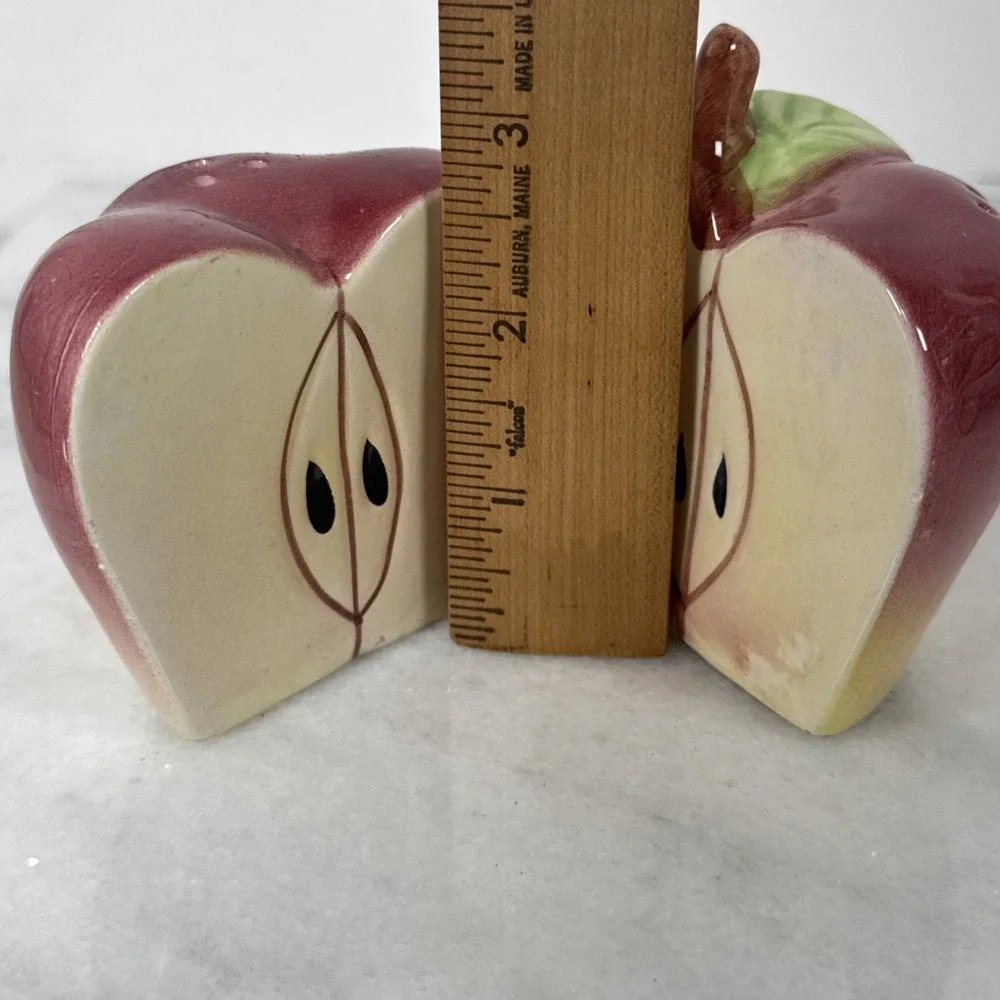 Vintage Divided Apple Salt and Pepper Shakers 3